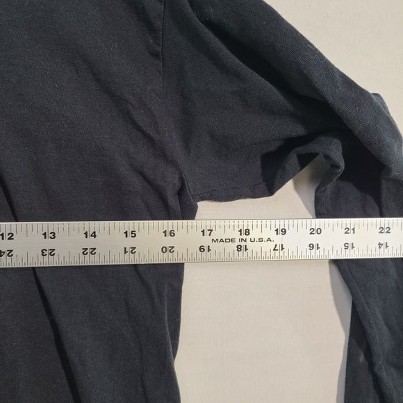 Fruit of the Loom Black 100% Cotton Men's Soft Long Sleeve Crew T-Shirt Small - Picture 8 of 9